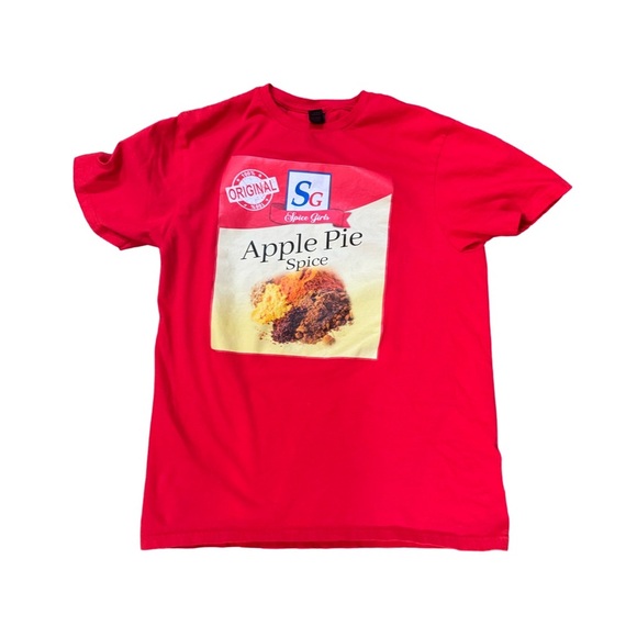 "Apple Pie" Spice Girls Medium Indian T-Shirt Foodie Fun Ironic - Picture 1 of 4